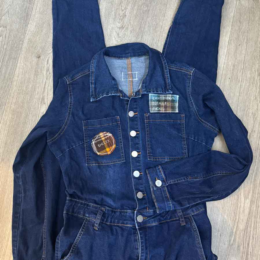 sz L Smutty Talk boiler suit