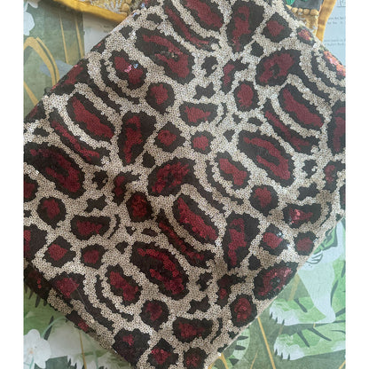Sparkly sequinned leopard fabric