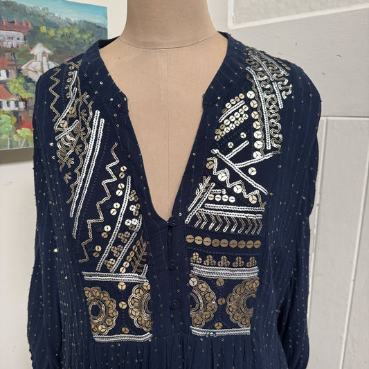 sz 22 navy sparkly gypsy dress