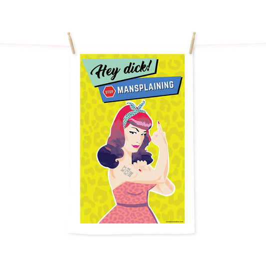 Stop Mansplaining tea towel