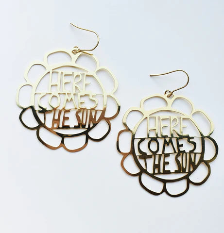 Here comes the sun gold dangle earrings