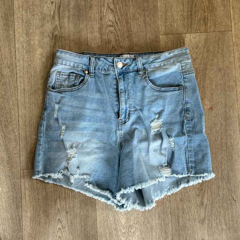 sz 12 pale denim cut offs