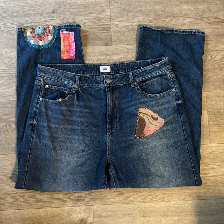 sz 18 upcycled dark denim jeans