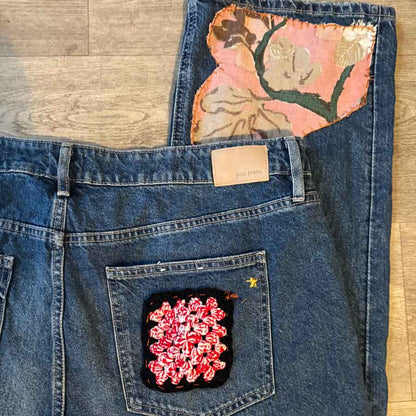 sz 18 upcycled dark denim jeans