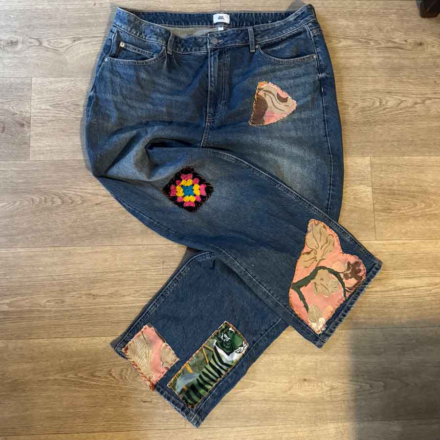 sz 18 upcycled dark denim jeans