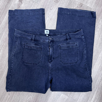 sz 22 black wide leg jeans