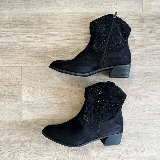 sz 42 black sparkley cowboy booties