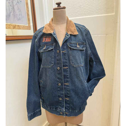 sz XL mens fringed trucker jacket