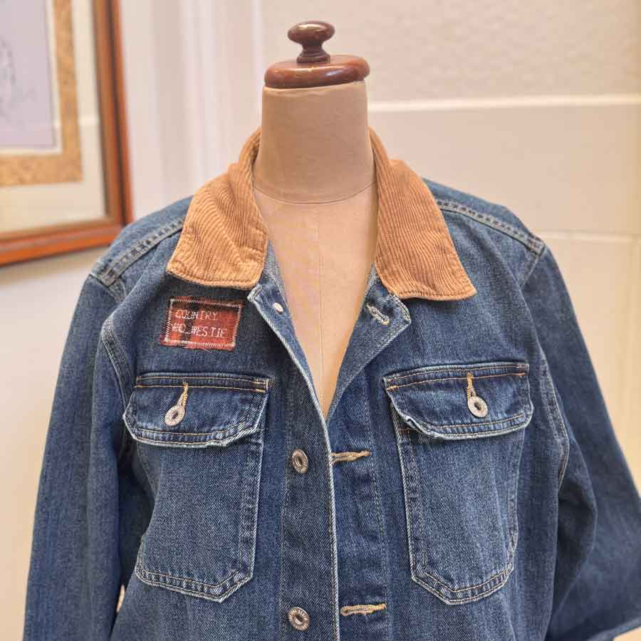 sz XL mens fringed trucker jacket