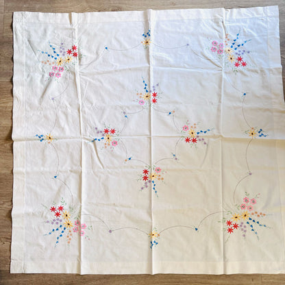 Square embroidered tablecloth