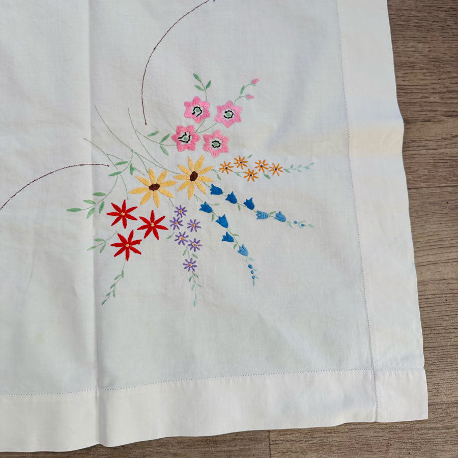 Square embroidered tablecloth