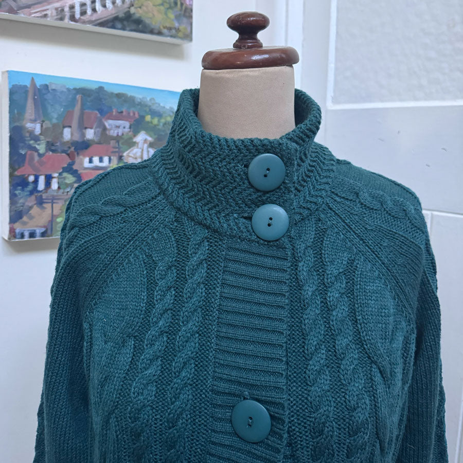 sz 16 teal green cardigan