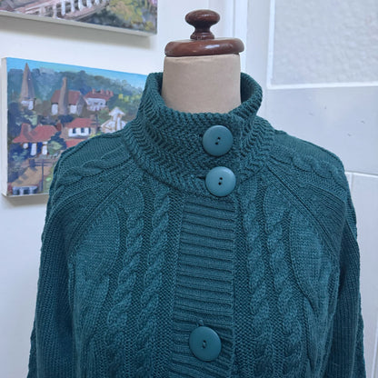 sz 16 teal green cardigan