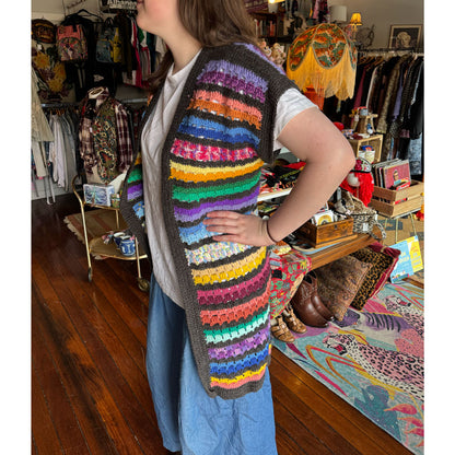 Handmade technicolour vest coat