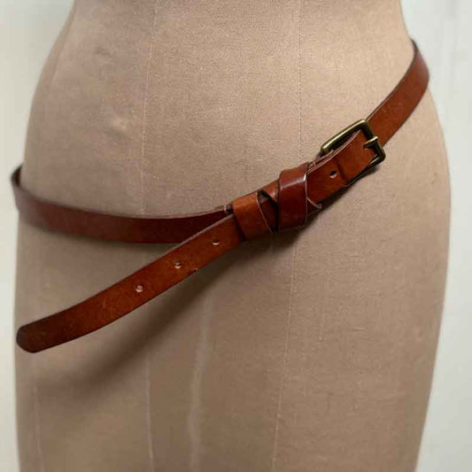 117cm thin brown leather cross belt