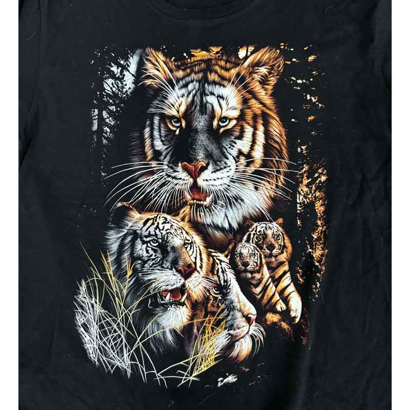 sz L black tiger t shirt