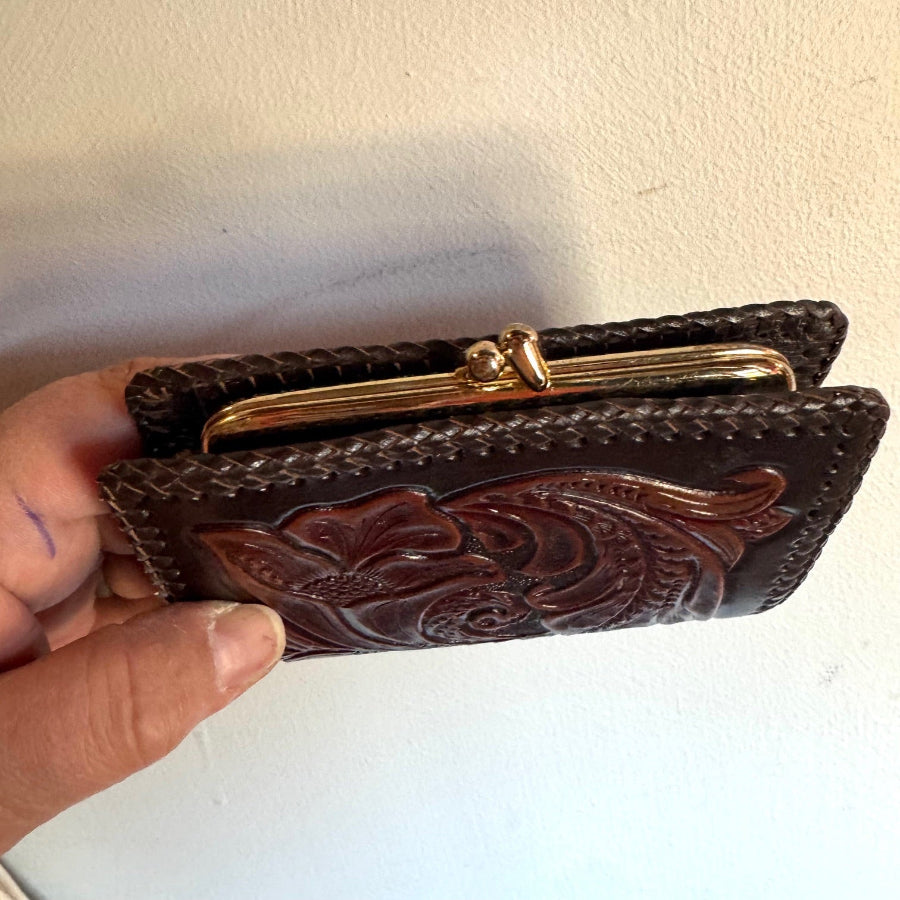 Tooled leather wallet