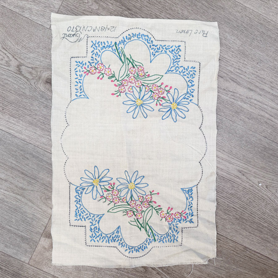 Large unfinished floral doilie