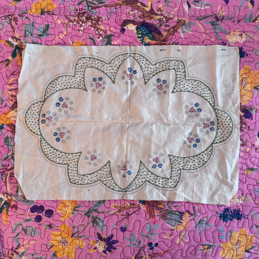 Large unfinished floral doilie