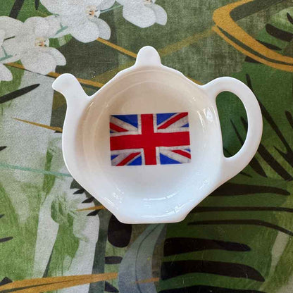 Porcelain Union Jack teaspoon holder