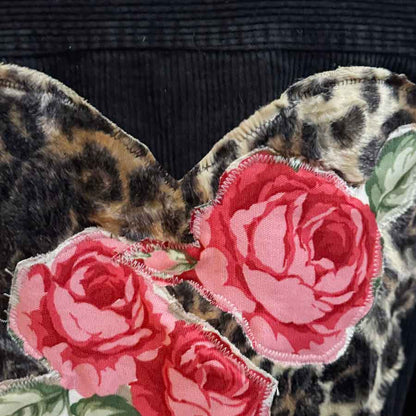 sz 8 black cord rose heart jacket