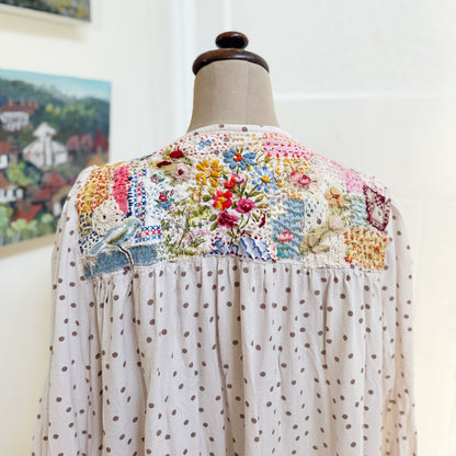 sz 20 upcycled floaty embroidered blouse