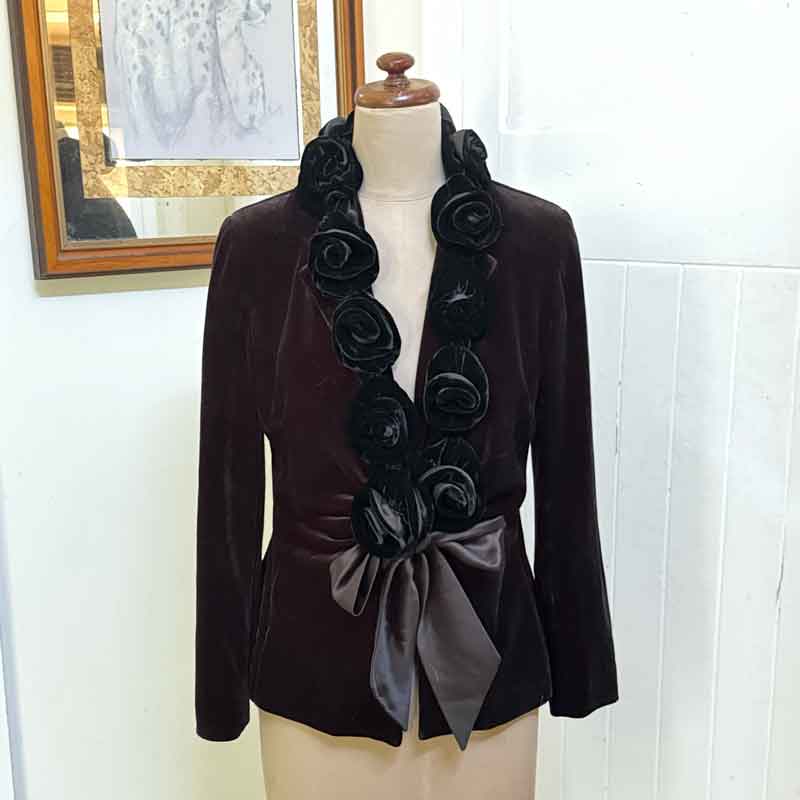 sz 12 fabulous black velvet jacket