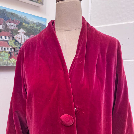 Red velvet vintage robe