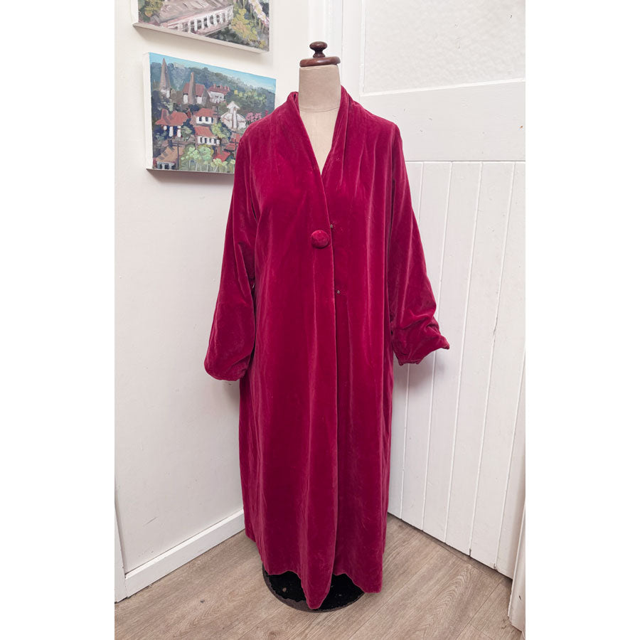 Red velvet vintage robe