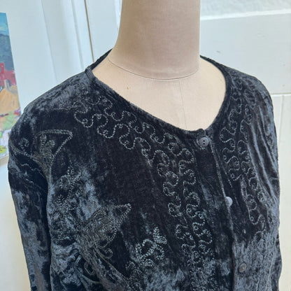 sz S-M Gypsy Soul black velvet top