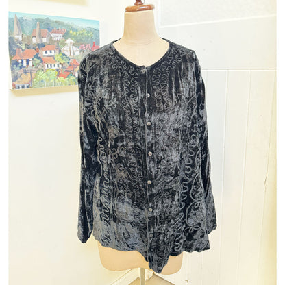 sz S-M Gypsy Soul black velvet top