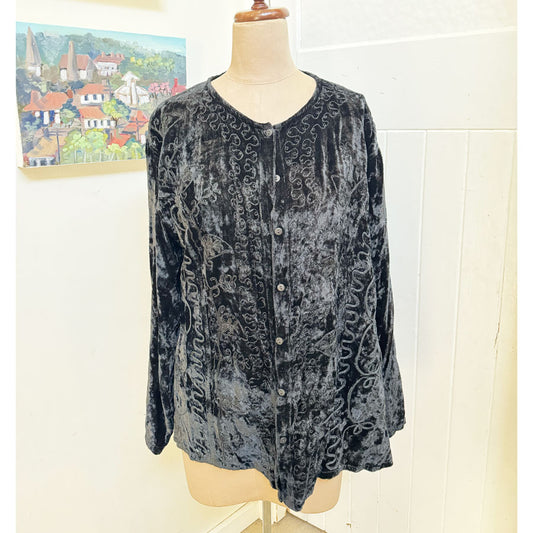 sz S-M Gypsy Soul black velvet top