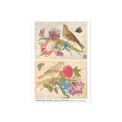 Mini cotton panel : Vintage birds