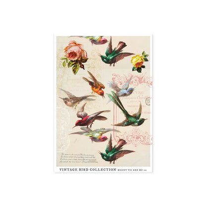 Mini cotton panel : Vintage birds