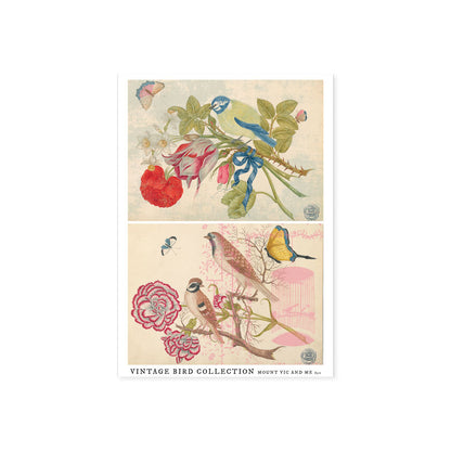 Mini cotton panel : Vintage birds
