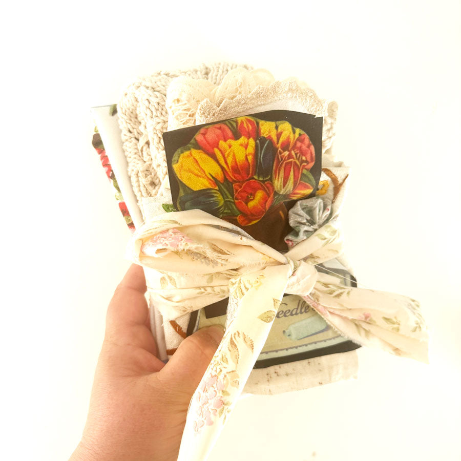 Embroidered vintage linen pack 2