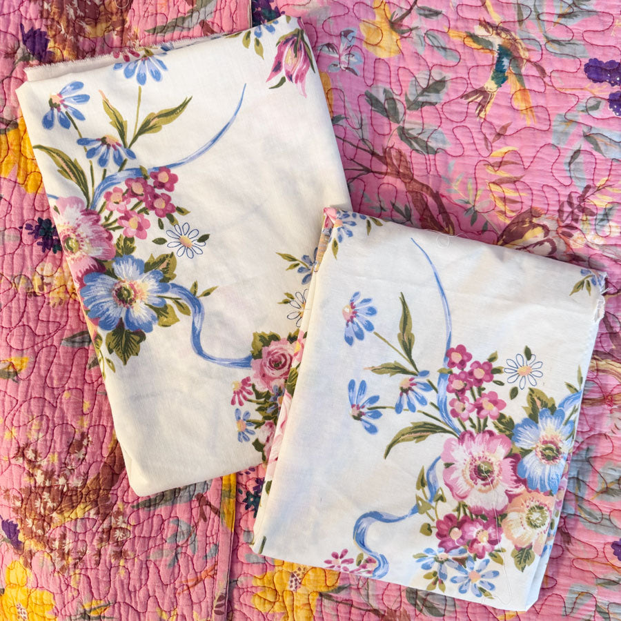 Floral bows sheeting fabric
