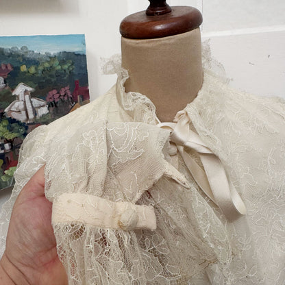 Goth vintage pussy bow blouse