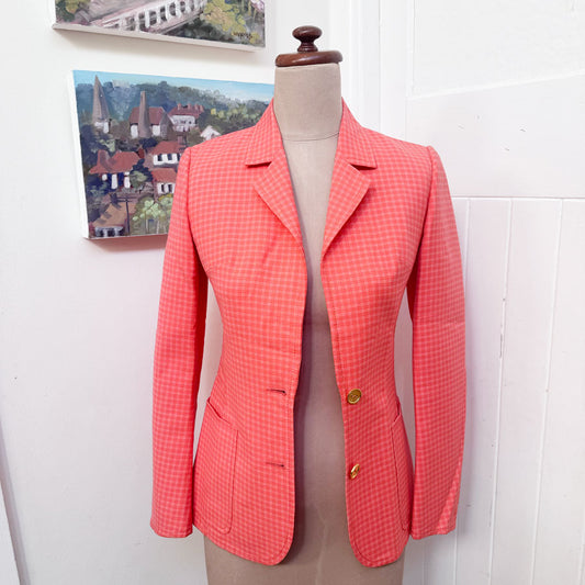 sz 36 vintage orange check jacket