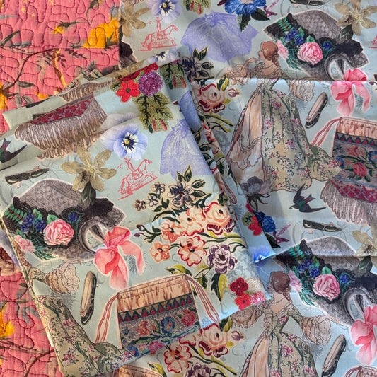 Fabric : Vintage Romance blue RTS