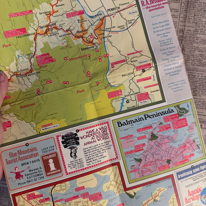 Retro Blue Mountains and Sydney map