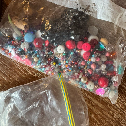 Vintage tin with beads