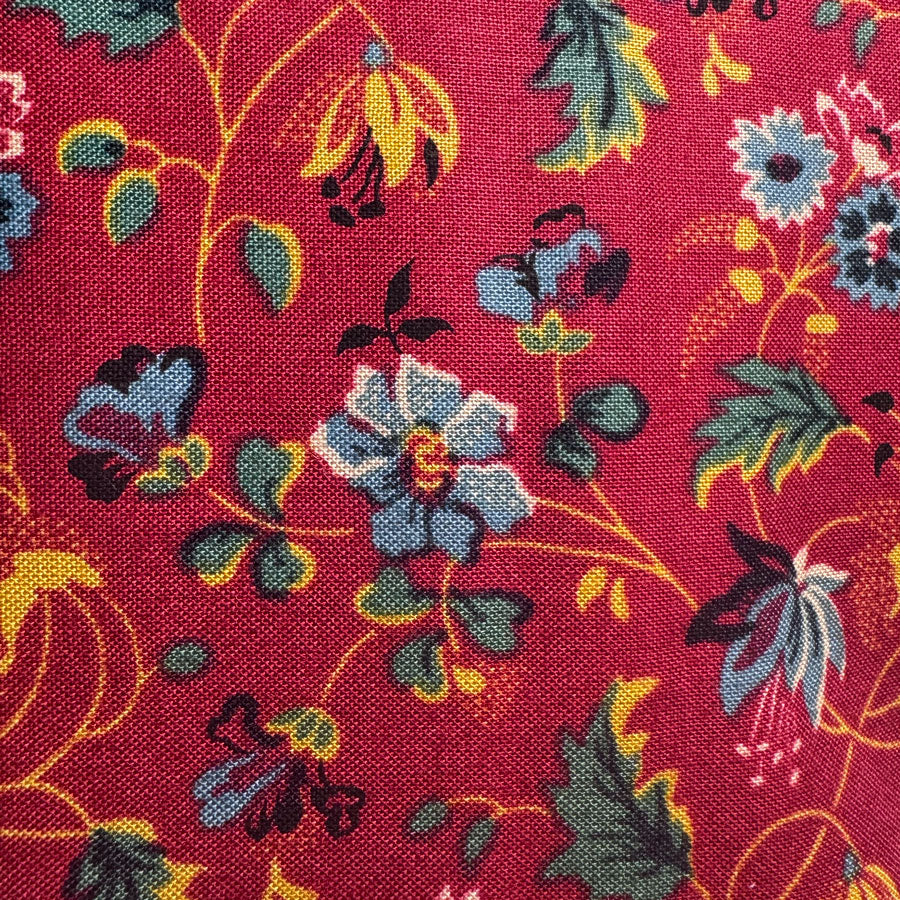 1810 Virginia Quilt Museum red floral fabric