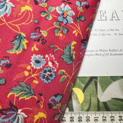 1810 Virginia Quilt Museum red floral fabric