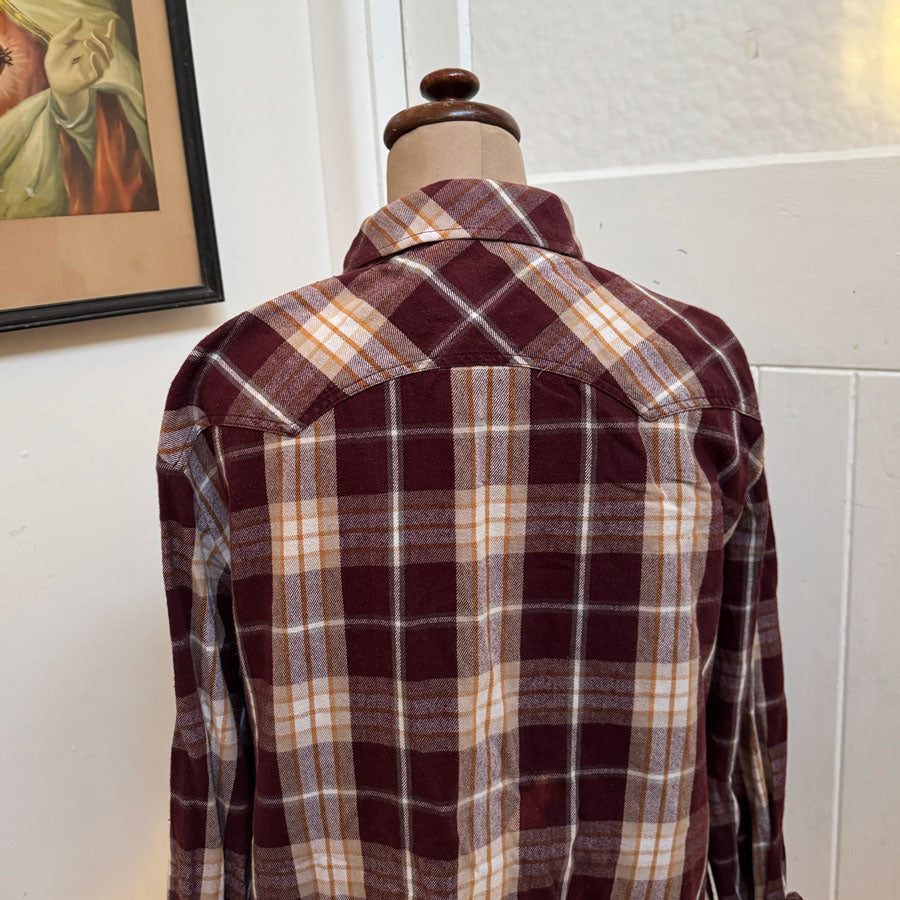 sz XL Western roses flannelette shirt