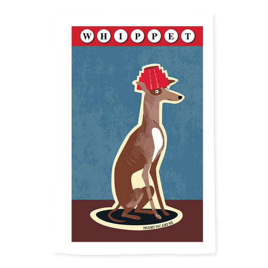 Whippet tea towel