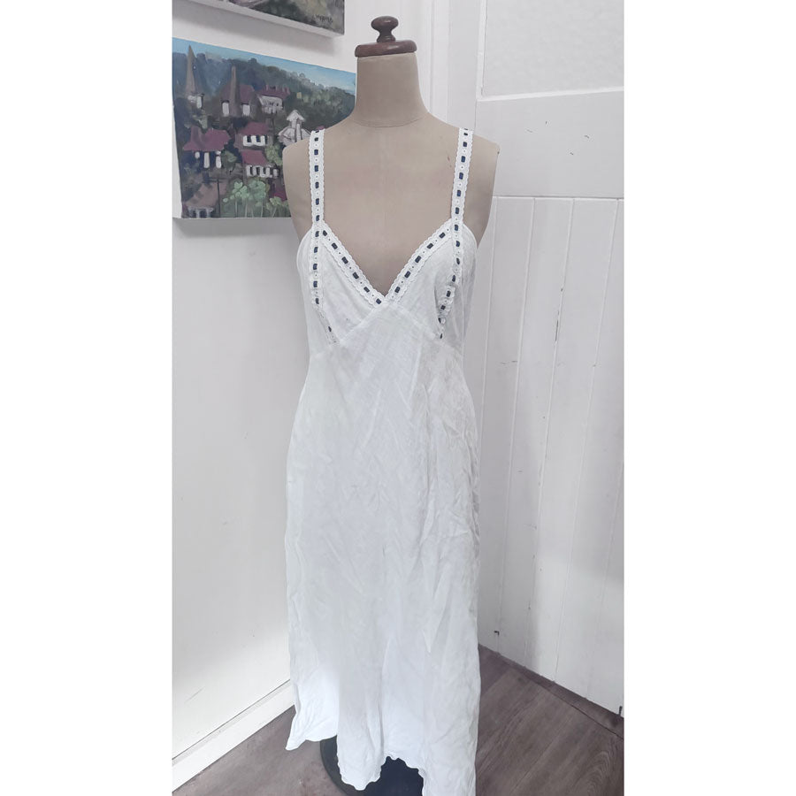 White cotton slip dress