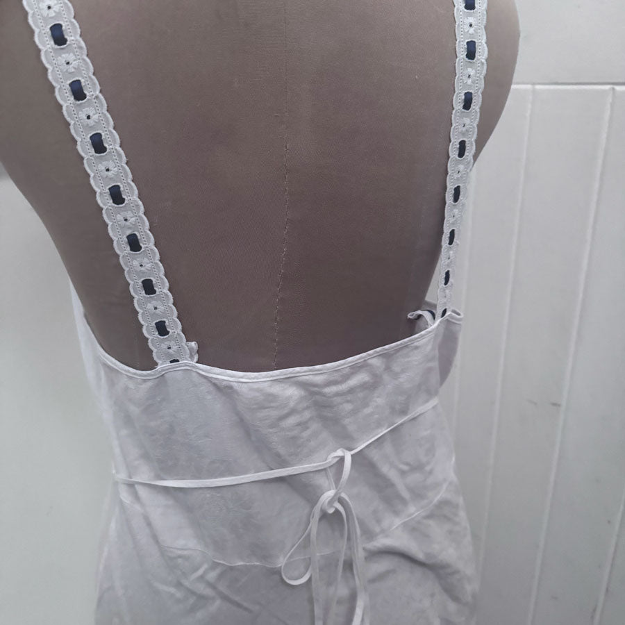 White cotton slip dress