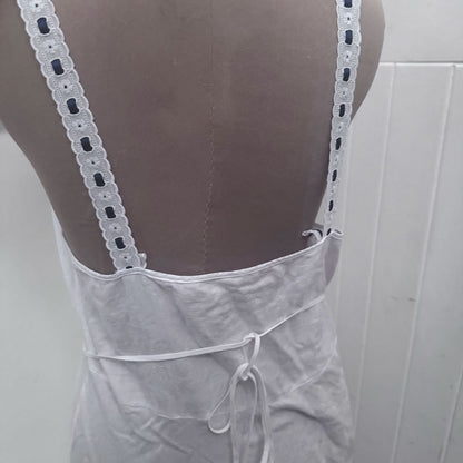 White cotton slip dress