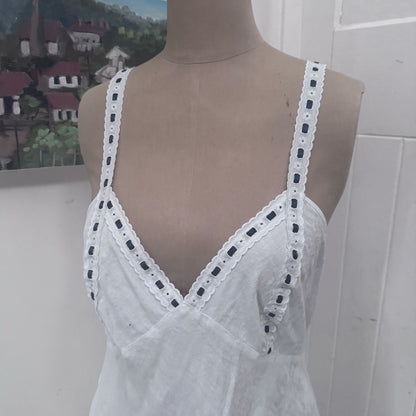 White cotton slip dress